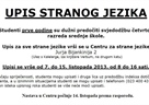 Upis stranog jezika (Strani jezik I.)