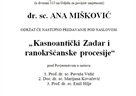 Nastupno predavanje dr. sc. Ane Mišković