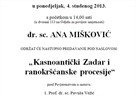 Nastupno predavanje dr. sc. Ane Mišković