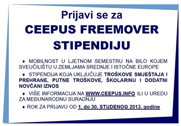 CEEPUS Freemover stipendija