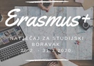 Natječaj za financiranje mobilnosti studenata u svrhu studijskog boravka u akademskoj god. 2020./2021.